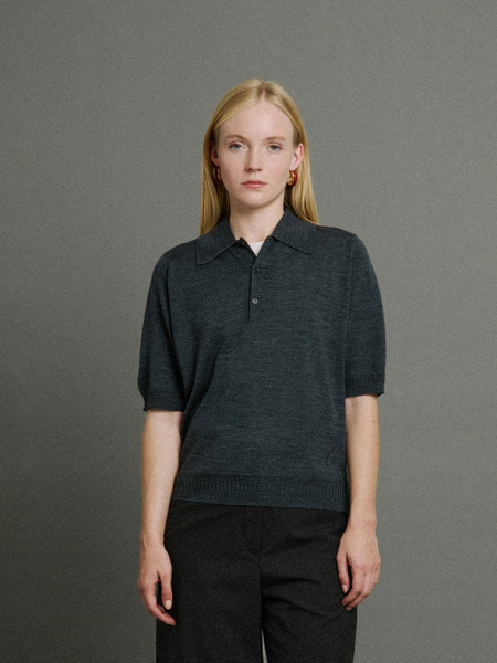 Bill Nighy Short Sleeve Polo Shirt | John Smedley