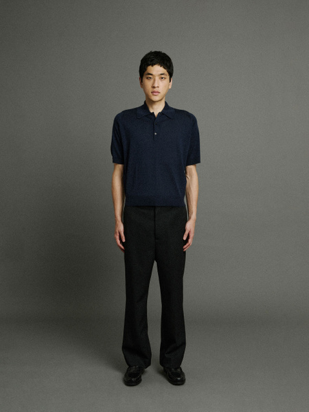 Bill Nighy Short Sleeve Polo Shirt | John Smedley