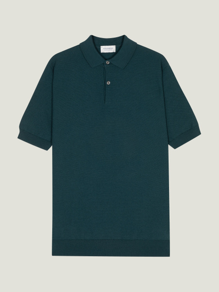 トップス JOHN SMEDLEY for UNITED ARROWS Knit Polo John Smedley 14 Singular Textured Polo Midnight/Black at