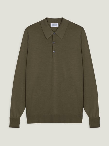 トップス JOHN SMEDLEY Dorset Long-sleeve Polo Dorset - Extra Fine Merino Wool Polo Shirt | John Smedley
