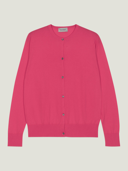 トップス JOHN SMEDLEY/COTTON CARDIGAN, CHALK PINK Elinor - John Smedley's Sea Island Cotton Cardigan | John Smedley