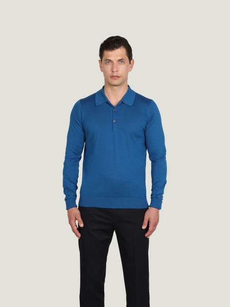 JOHN SMEDLEY Finchley Long-sleeve Polo ④ Finchley - John Smedley's Sea Island Cotton Polo Shirt | John Smedley