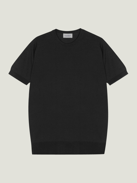 JOHN SMEDLEY HILCOTE クルーネックＴシャツ ブラック XL Hilcote - John Smedley's Anglo Indian Gauze T-Shirt | John Smedley