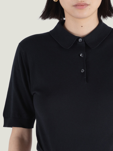 Jill - John Smedley's Sea Island Cotton Polo Shirt | John Smedley