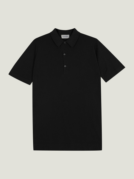 トップス 90's JOHN SMEDLEY Black Knit Polo John Smedley Men's ISIS Heritage Knit Polo Shirt in Navy John Smedley