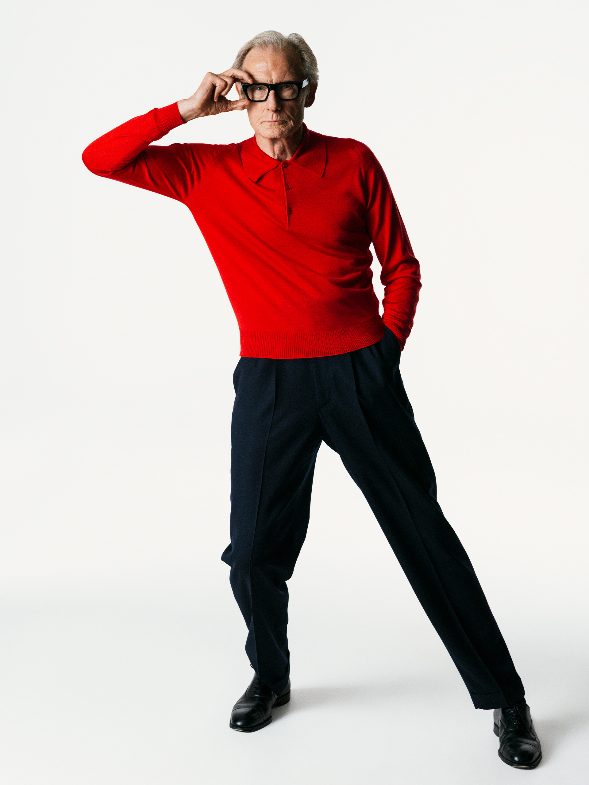 Bill Nighy Cashmere Silk Polo Shirt
 